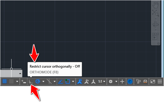 autocad commands on cursor