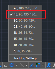 Angle of lines AutoCAD