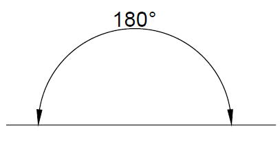 180 degree angle, autocad