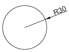circle with 30 unit of radius