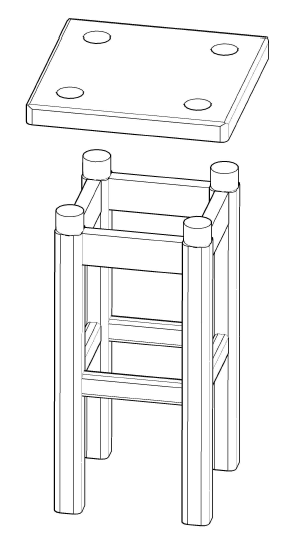 chair un the top autocad 3d