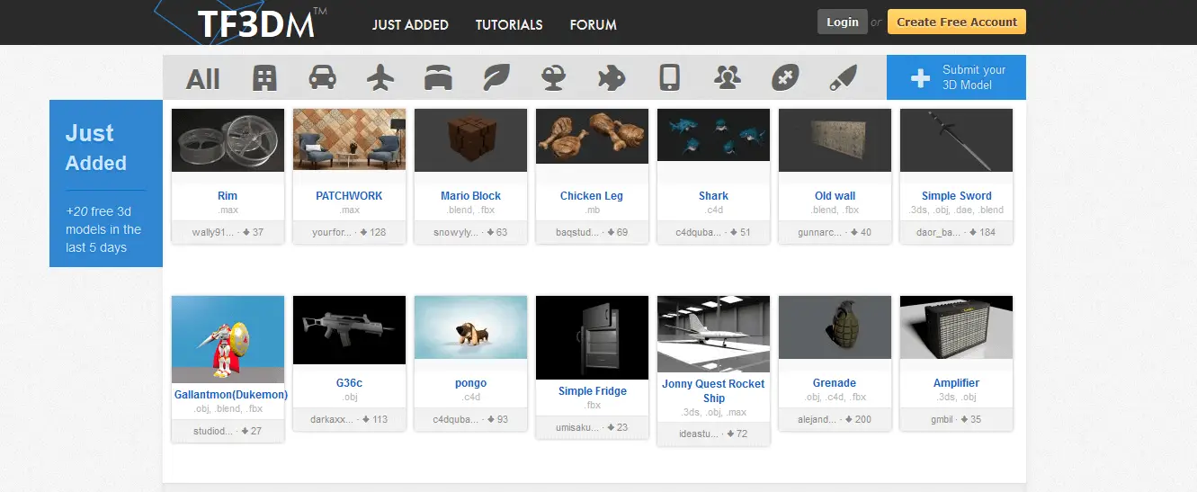 Tf3dm 3d Models For Free