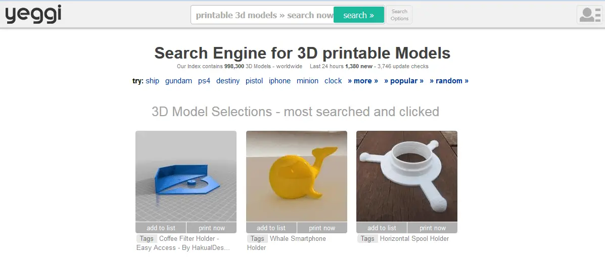 3D Printer Files Search Engine  : These 3D Printer Stl Files Are The 3D Designs That Are Later Printed To Introduce To The Real World.