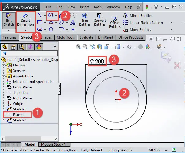 solidworks smart dimension