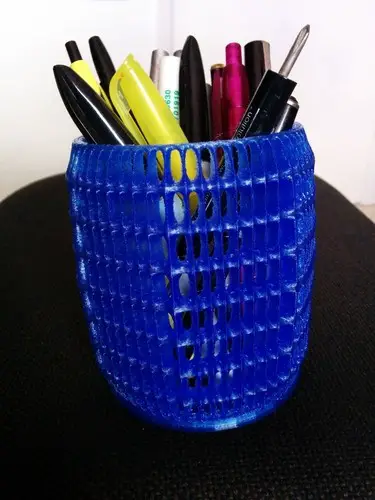 Blue Swirl Pencil Cup