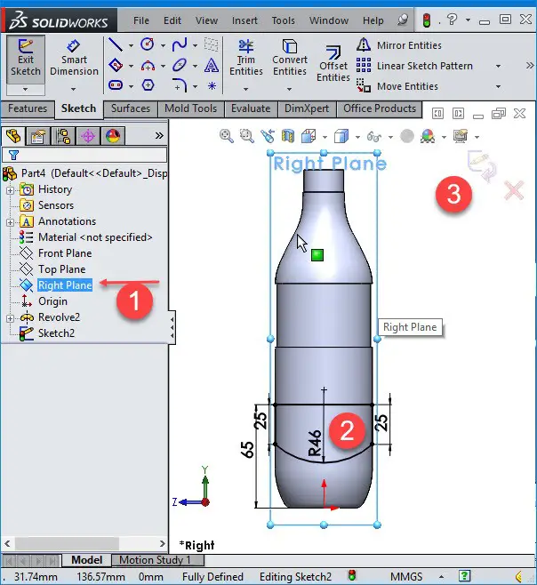 solidworks right plane