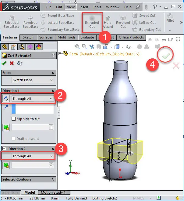 solidworks extrude cut