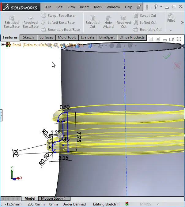 solidworks revolvve