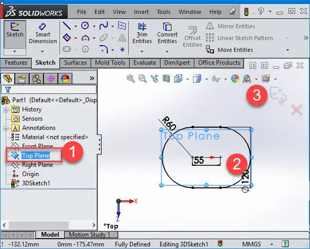 solidwork top plane