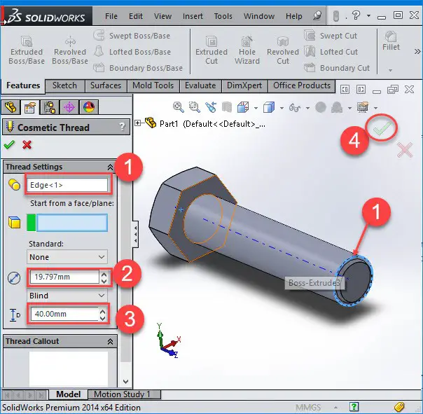 solidworks external thread