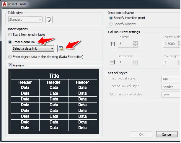 auto cad excel