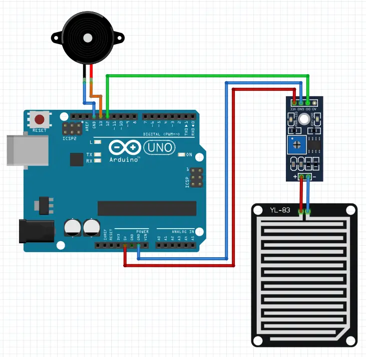 Rain Sensor Arduino Project With Buzzer