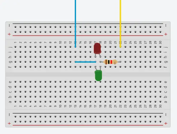 Bredboard with LEDs